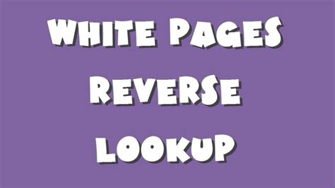 reverse phone lookup whitepages.